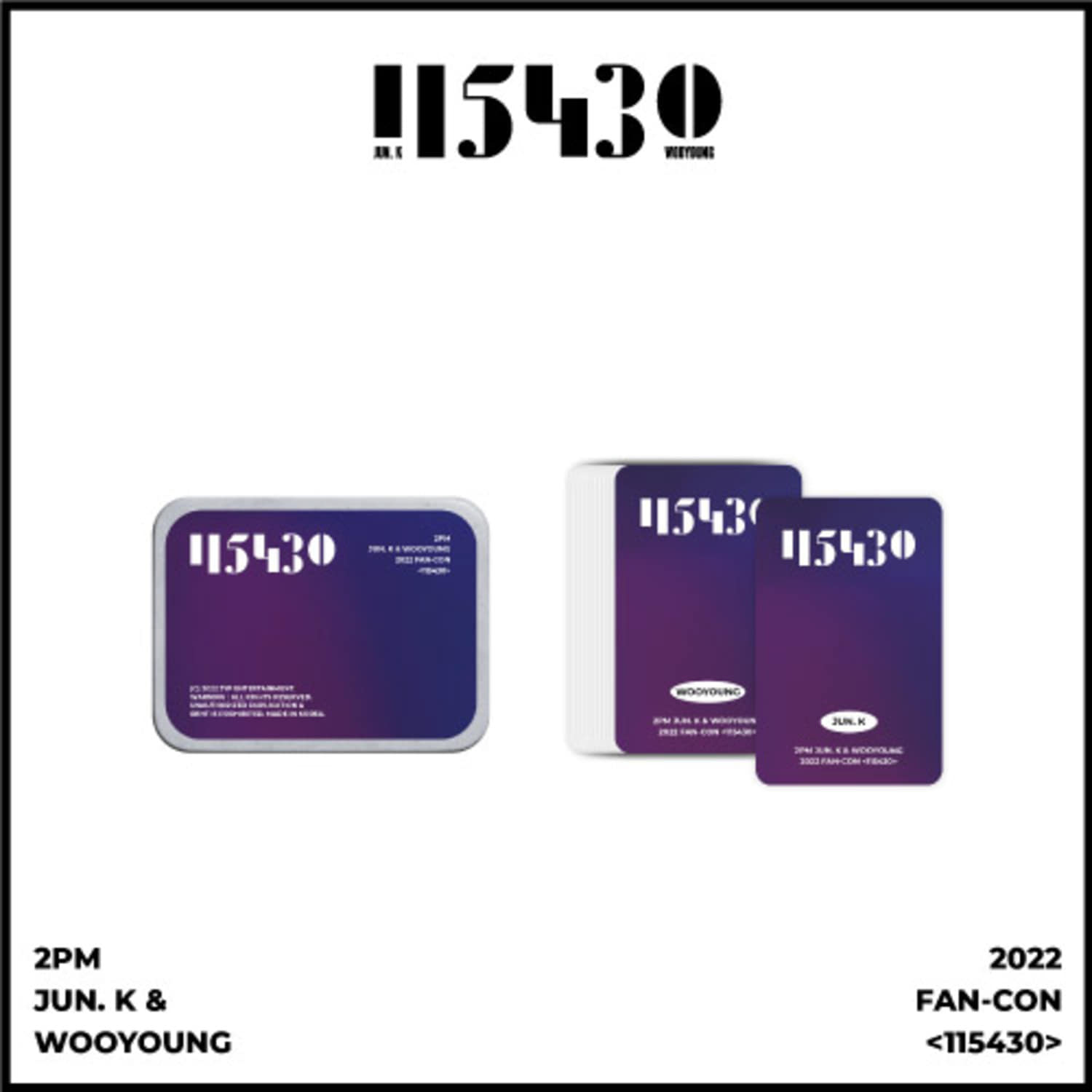 2PM JUN. K &amp; WOOYOUNG 2022 FAN-CON [115430] OFFICIAL GOODS 틴케이스 &amp; 포토카드 세트 TIN CASE &amp; PHOTO CARD SET