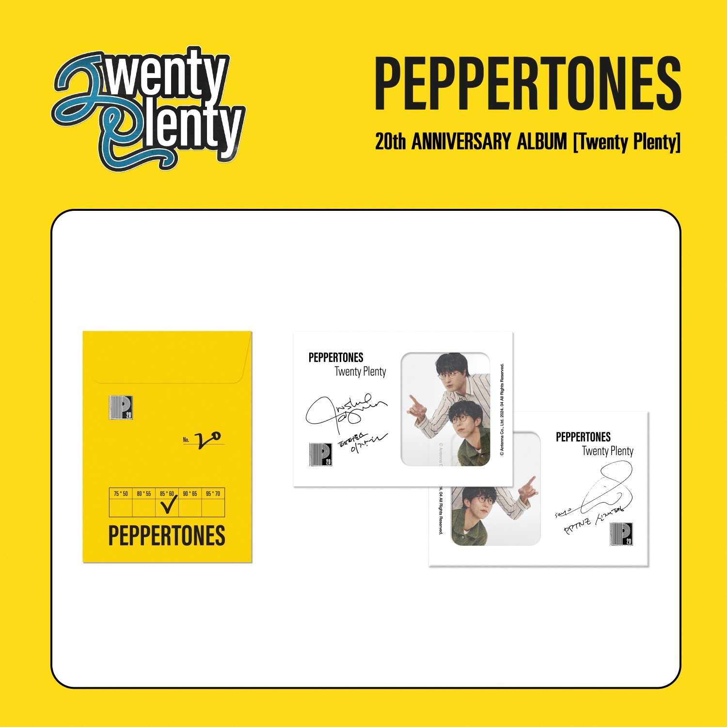 페퍼톤스 PEPPERTONES 20th ANNIVERSARY ALBUM [Twenty Plenty]  OFFICIAL MD  필름 포토카드 FILM  PHOTOCARD
